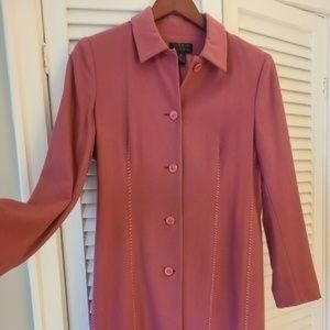 Sigrid Olsen Pink Spring Wool Coat.  Size 8.